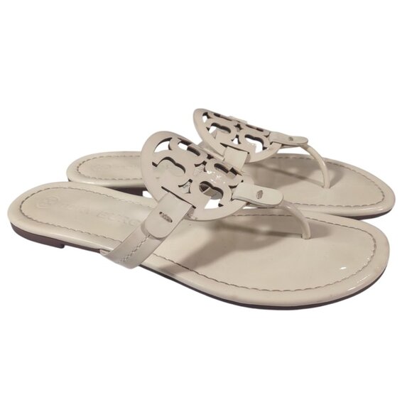 Tory Burch Womens Miller Soft Flip Flops Thong Sandals Ivory/Off White Size 9M - Picture 1 of 10